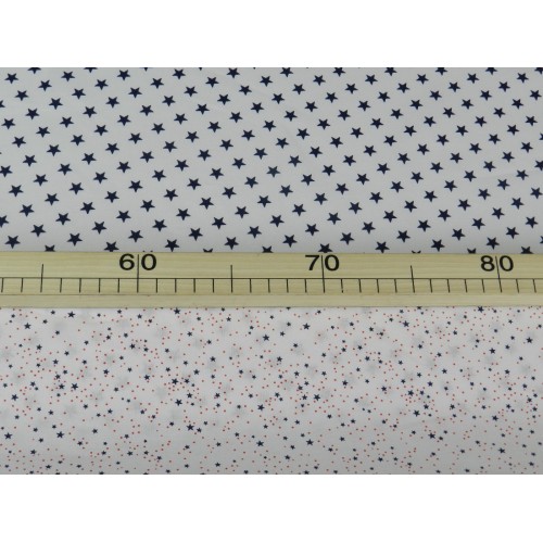Cotone Bio, Bianco, Stelle Blu