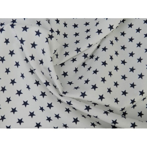 Cotone Bio, Bianco, Stelle Blu
