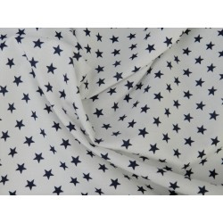 Cotone Bio, Bianco, Stelle Blu