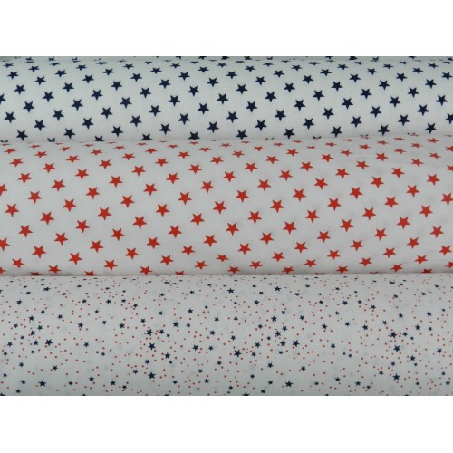 Cotone Bio, Bianco, Stelle Blu