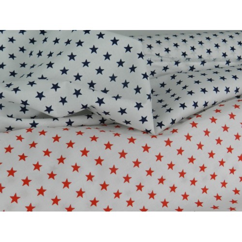Cotone Bio, Bianco, Stelle Blu
