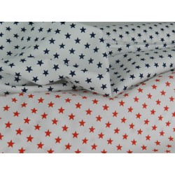 Cotone Bio, Bianco, Stelle Blu