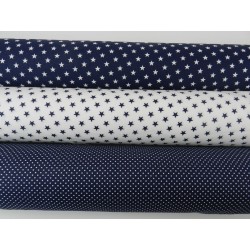 Cotone Bio, Bianco, Stelle Blu