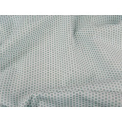 Cotone Bio, Bianco, Pois Verde Acqua