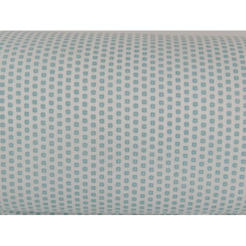 Cotone Bio, Bianco, Pois Verde Acqua