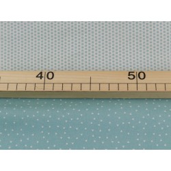 Cotone Bio, Bianco, Pois Verde Acqua