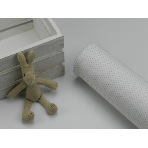 Cotone Bio, Bianco, Pois Grigio
