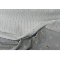 Cotone Bio, Bianco, Pois Grigio