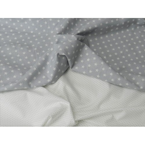 Cotone Bio, Bianco, Pois Grigio