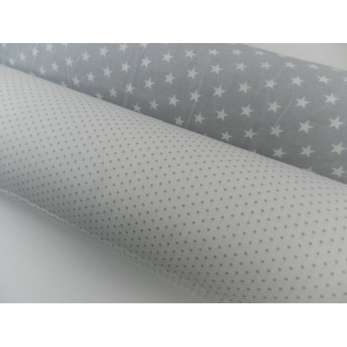 Cotone Bio, Bianco, Pois Grigio