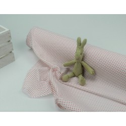 Cotone Bio, Bianco, Pois  Rossi