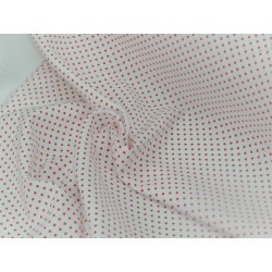 Cotone Bio, Bianco, Pois  Rossi