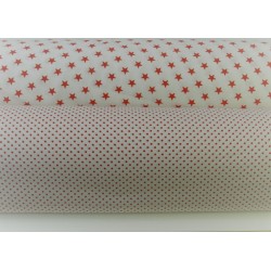 Cotone Bio, Bianco, Pois  Rossi