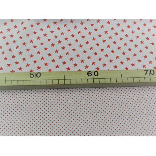 Cotone Bio, Bianco, Pois  Rossi