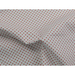 Cotone Bio, Bianco, Pois  Rossi