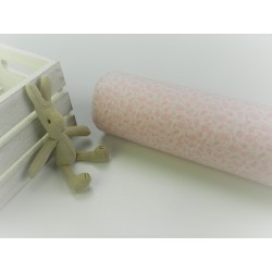 Cotone Bio, Bianco, Foglie Rosa