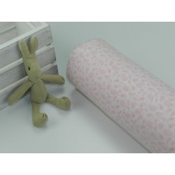 Cotone Bio, Bianco, Foglie Rosa