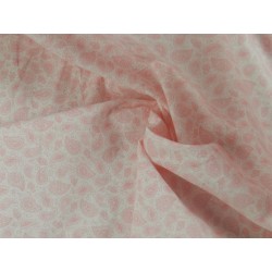 Cotone Bio, Bianco, Foglie Rosa