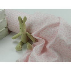 Cotone Bio, Bianco, Foglie Rosa