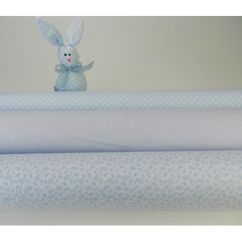 Cotone Bio, Bianco, Foglie Celeste