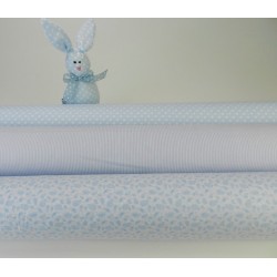 Cotone Bio, Bianco, Foglie Celeste