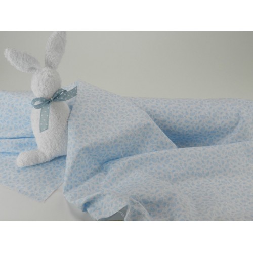 Cotone Bio, Bianco, Foglie Celeste