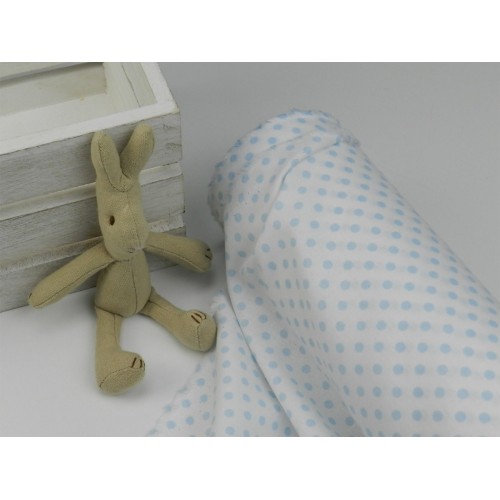 Cotone Bio, Bianco Pois Celesti