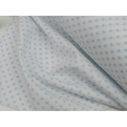Cotone Bio, Bianco Pois Celesti