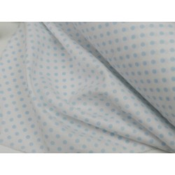 Cotone Bio, Bianco Pois Celesti