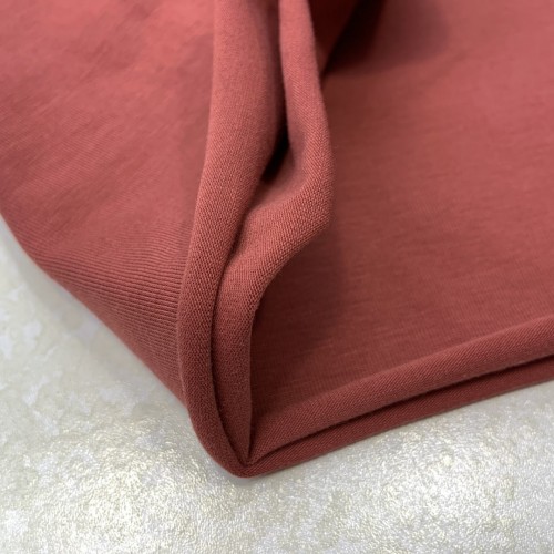 Bio Jersey di Cotone Organico, Uni,Tabacco