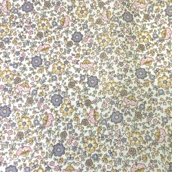 Voile di cotone Bio, Fiorellini rosa e celeste polvere