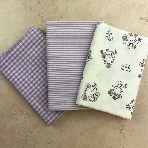 Pack Cotone Viola, 3 pz. 50x 70-75cm