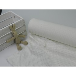 Lino Cotton,  Bianco con Pois Grigi