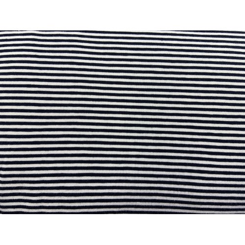 Jersey di Cotone con Righe sottili 3mm, Bianco...