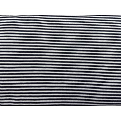 Jersey di Cotone con Righe sottili 3mm, Bianco / Blu Navy