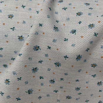 Flanella di cotone Bio, Base grigia/celeste con... 2