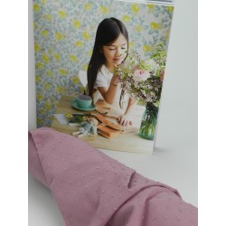 Plumeti Cotton Liso Color  ricamo in rilevo , lilla