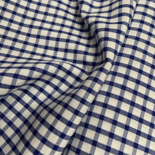 Cotone a Quadretti Bianco-Celeste