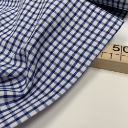 Cotone a Quadretti Bianco-Celeste