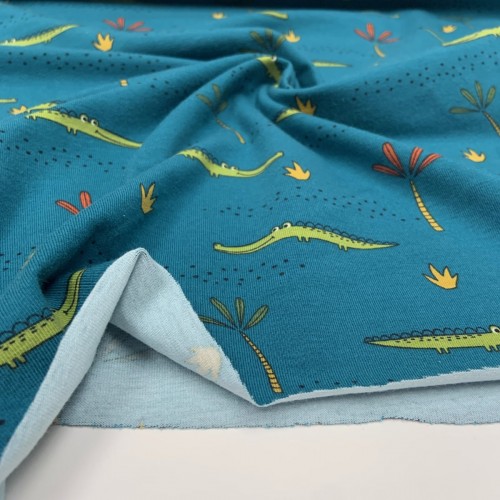 Jersey di Cotone Biologico GOTS, Coccodrillo,...