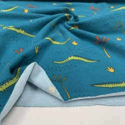 Jersey di Cotone Biologico GOTS, Coccodrillo, Petrol