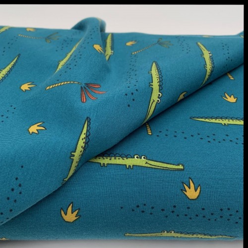 Jersey di Cotone Biologico GOTS, Coccodrillo,...