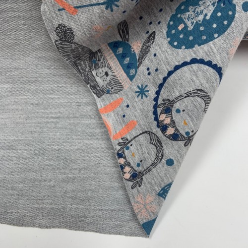 Felpa/ French terry garzato, Blu e Rosa - Animali