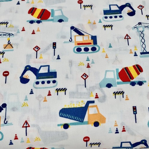 Cotone Popeline, Bianco, Ruspe colorate