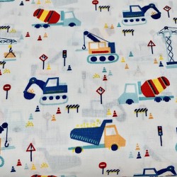 Cotone Popeline, Bianco, Ruspe colorate