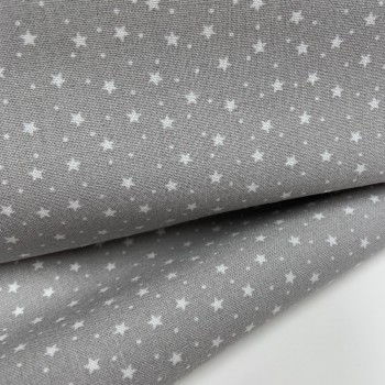 Cotone Viena Biologico, Grigio, Stelline Bianche