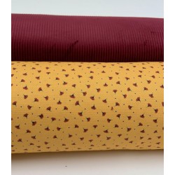 Velluto di cotone a coste larghe , Rosso Granato