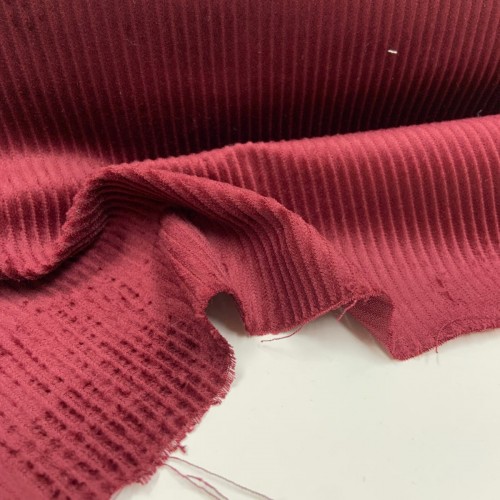 Velluto di cotone a coste larghe , Rosso Granato