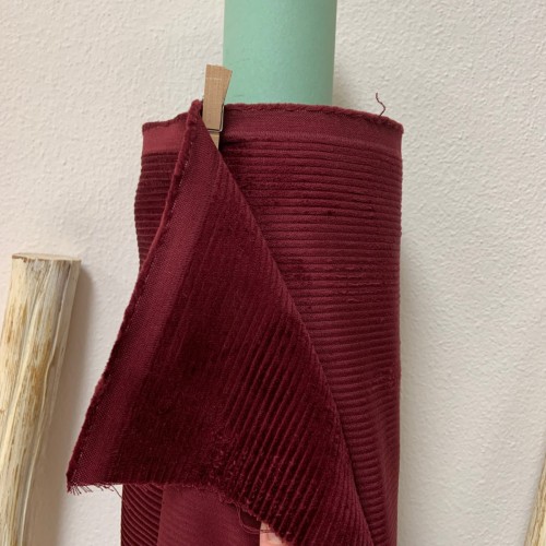 Velluto di cotone a coste larghe , Rosso Granato