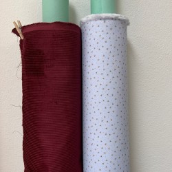 Velluto di cotone a coste larghe , Rosso Granato